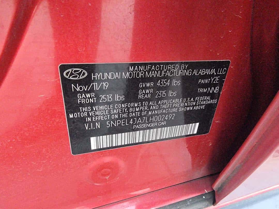 HYUNDAI SONATA 2020 thumbnail 7