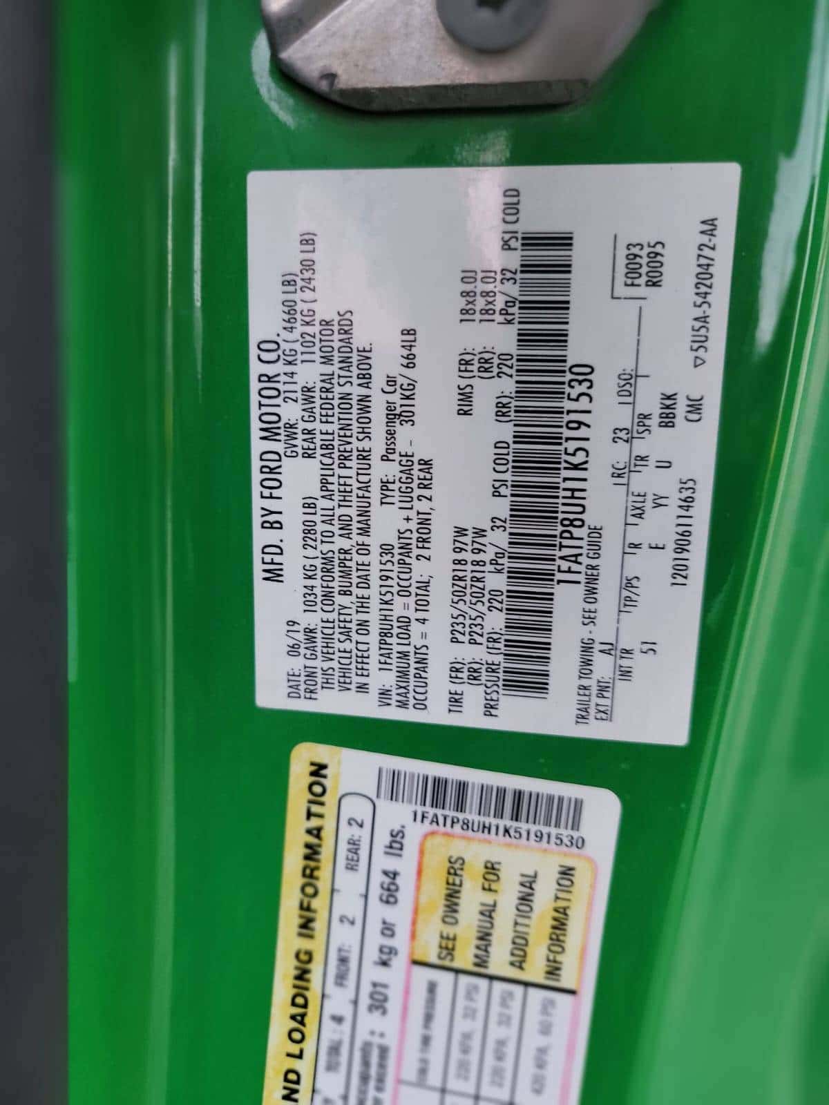 FORD MUSTANG 2019 thumbnail 6
