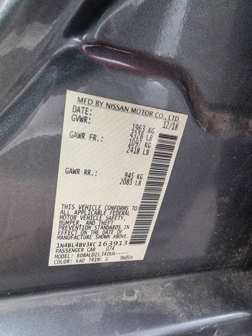NISSAN ALTIMA 2019 view 7
