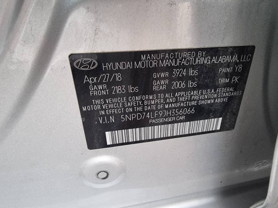 HYUNDAI ELANTRA 2018 view 7 HYUNDAI ELANTRA 2018 view 7